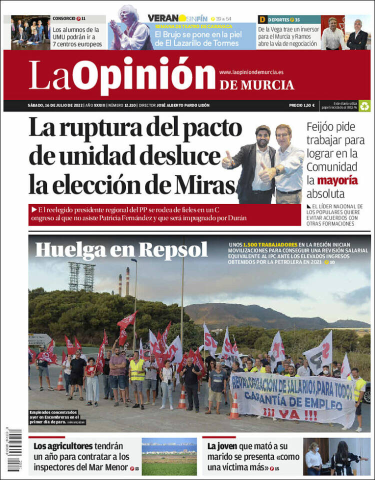 Portada de La Opinión de Murcia (Espa&ntilde;a)