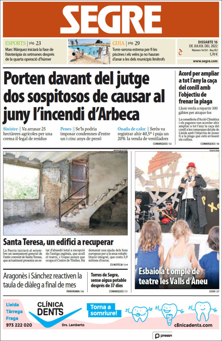 Portada de Segre (Espa&ntilde;a)