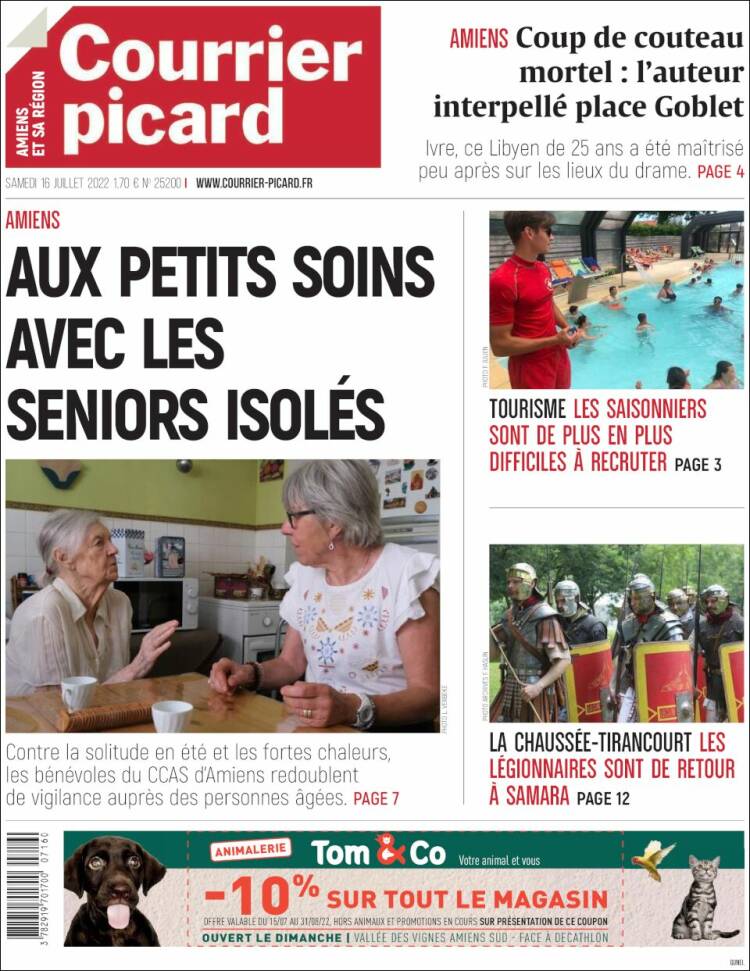 Portada de Courrier Picard (Francia)