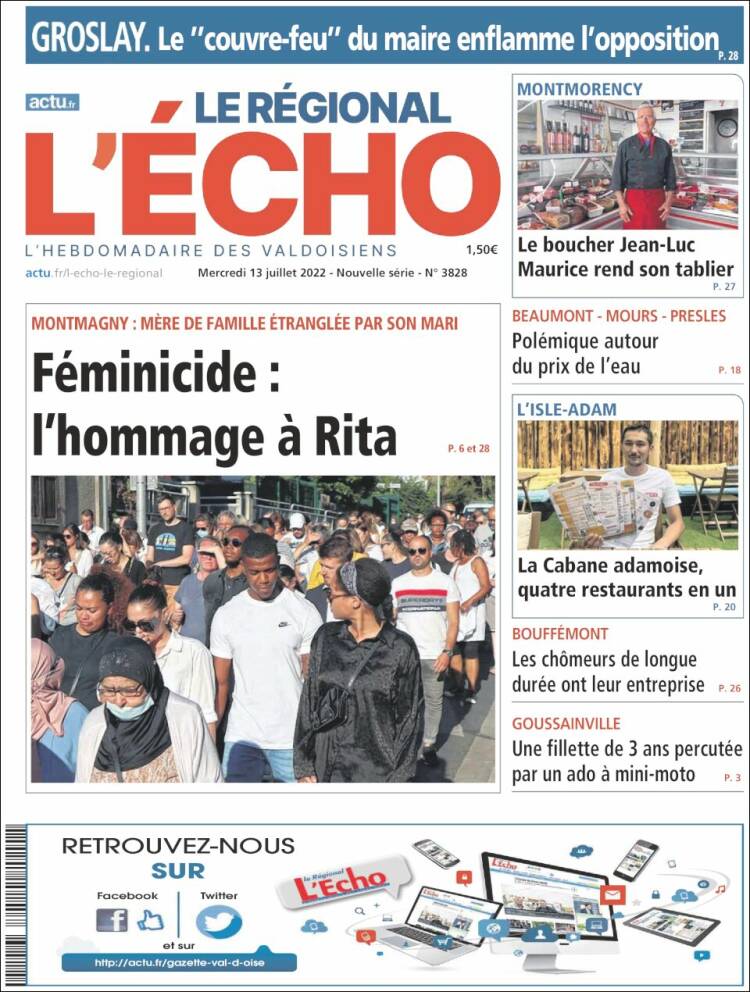 Portada de L'Echo de la Haute-Vienne (Francia)