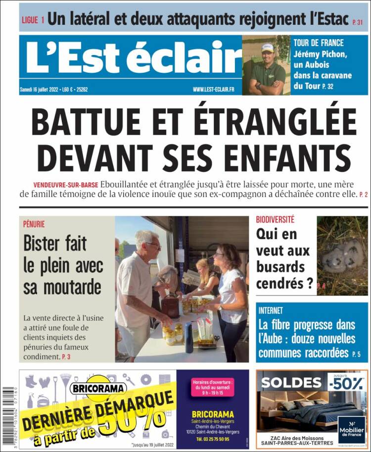 Portada de L'Est Eclair (Francia)