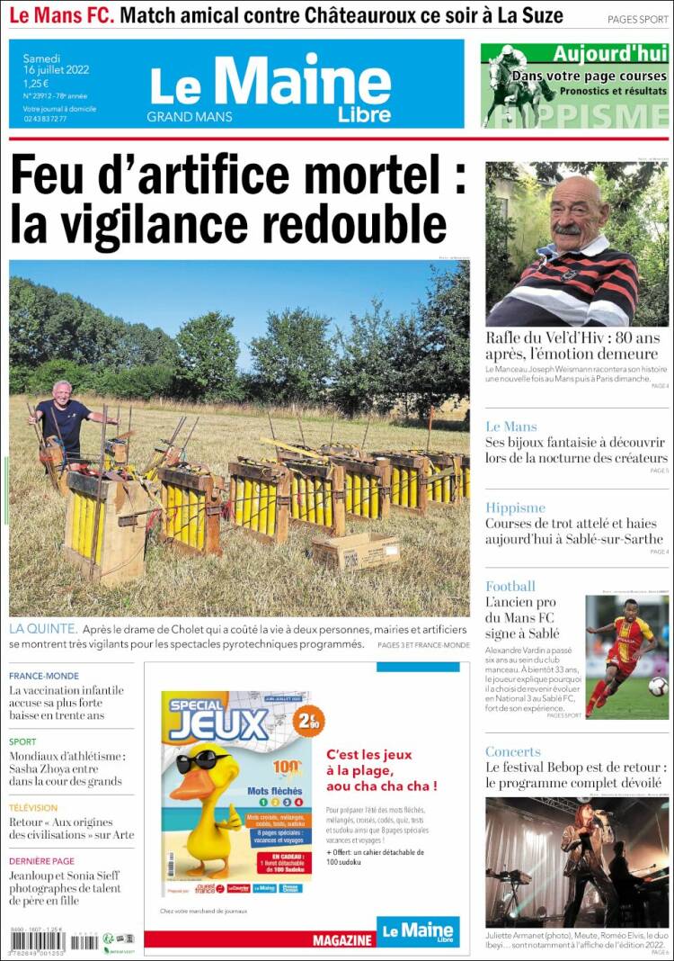 Portada de Le Maine Libre (Francia)