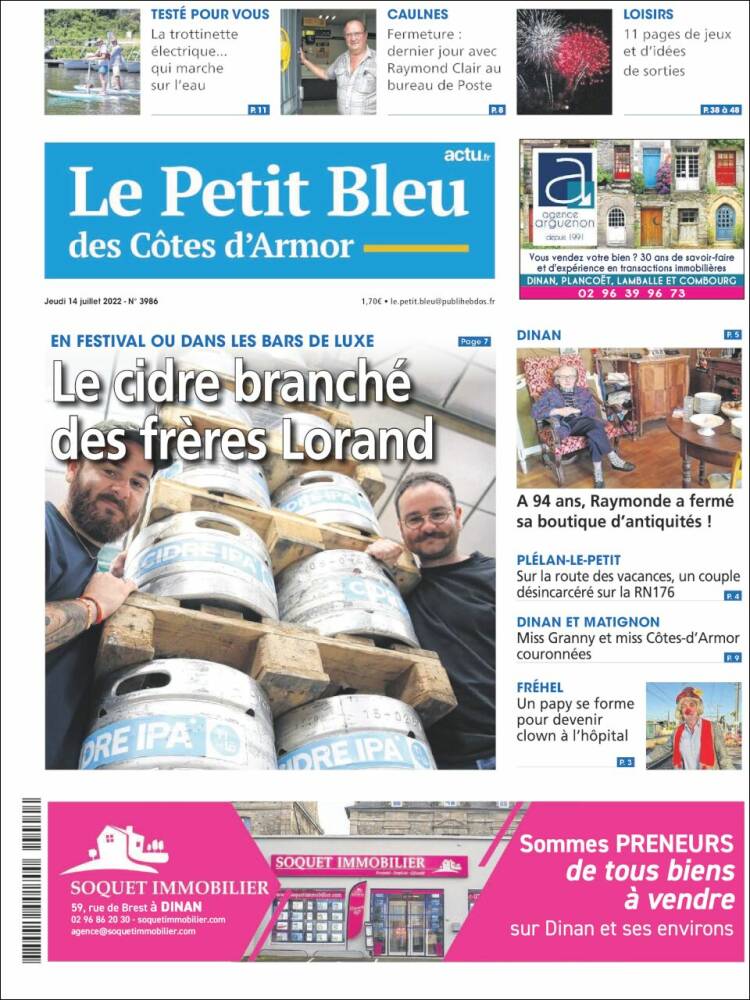 Portada de Le Petit Bleu (Francia)