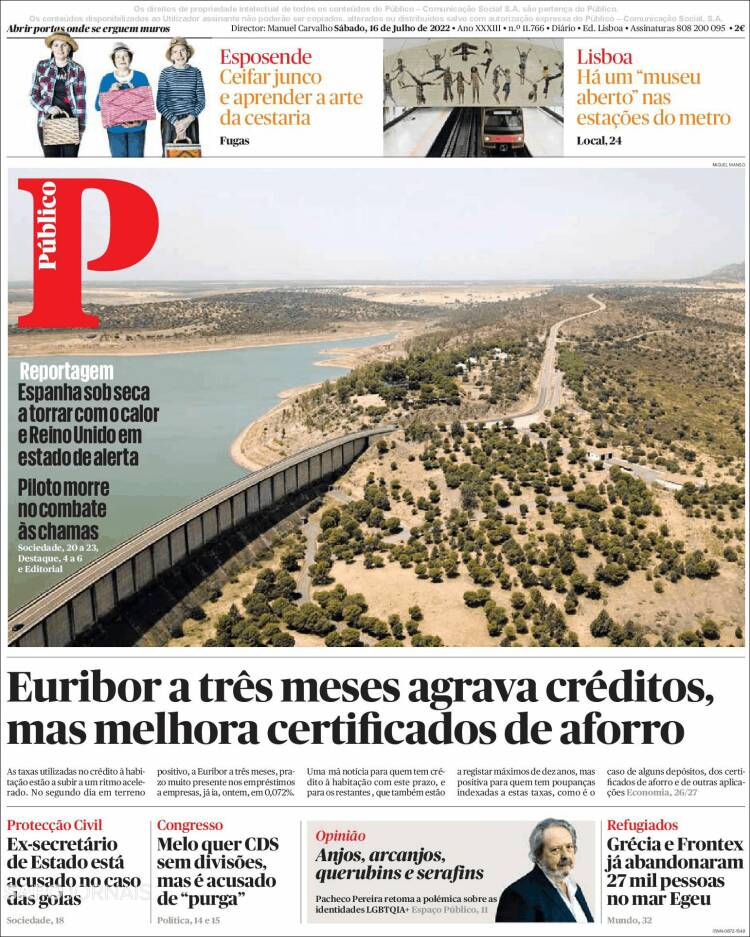 Portada de Público (Portugal)