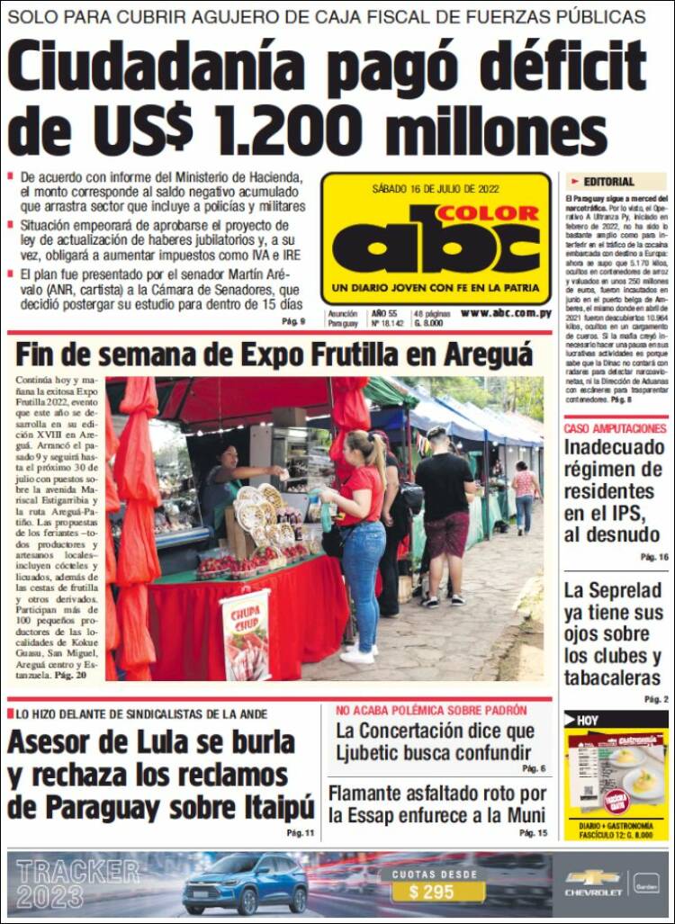 Portada de ABC Color (Paraguay)