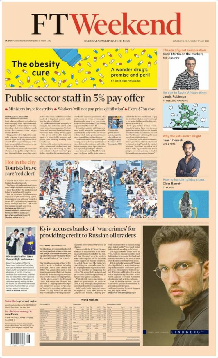 Portada de Financial Times (Reino Unido)