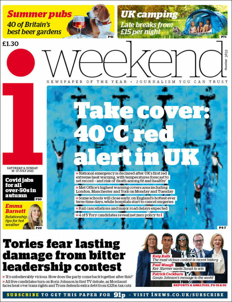 Portada de The i (Reino Unido)