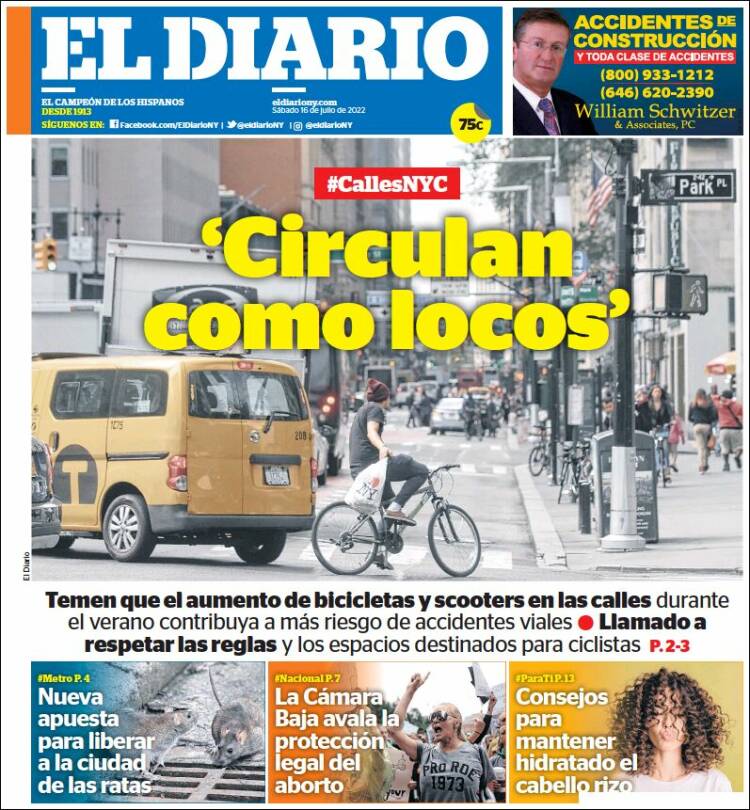 Portada de El Diario NY (USA)