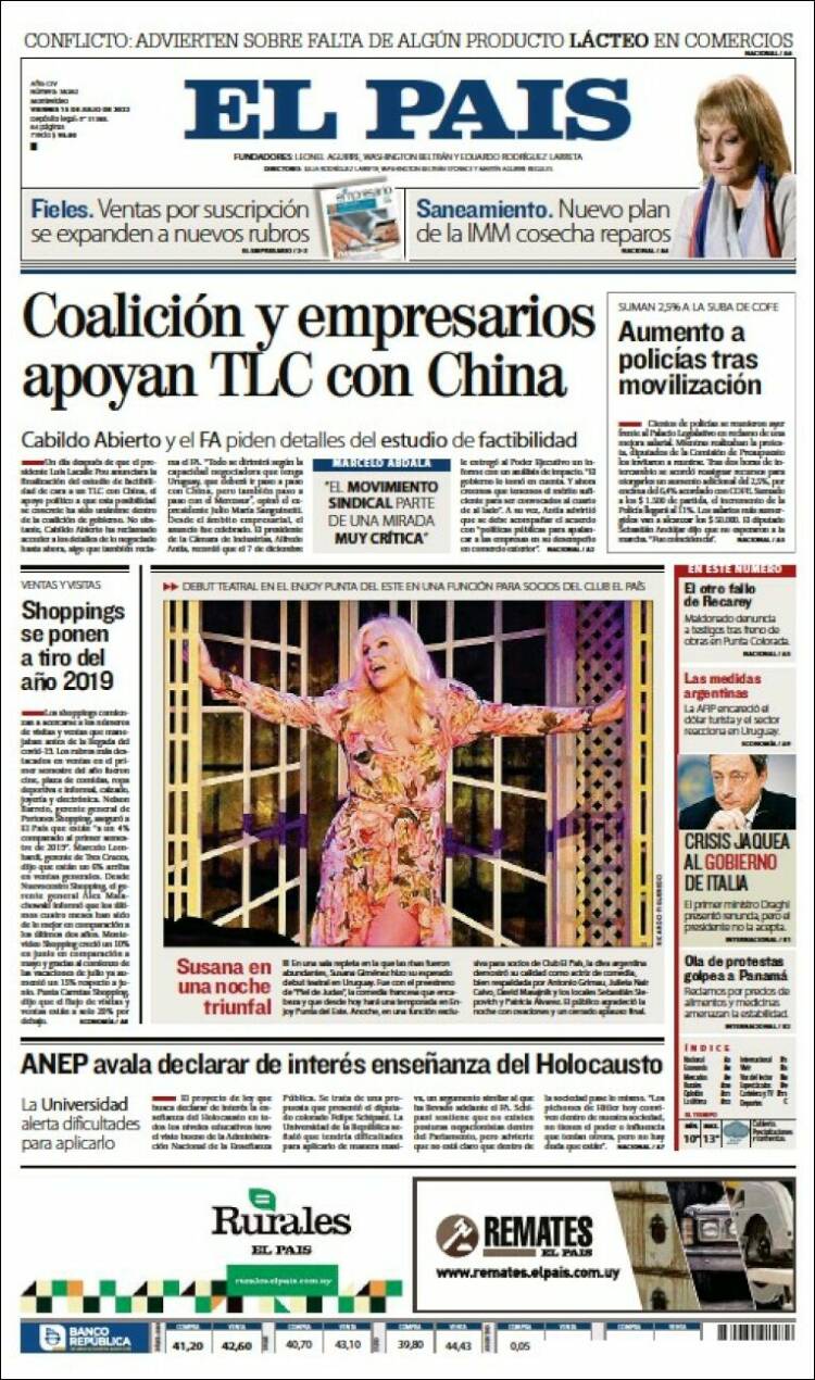 Portada de El País (Uruguay)