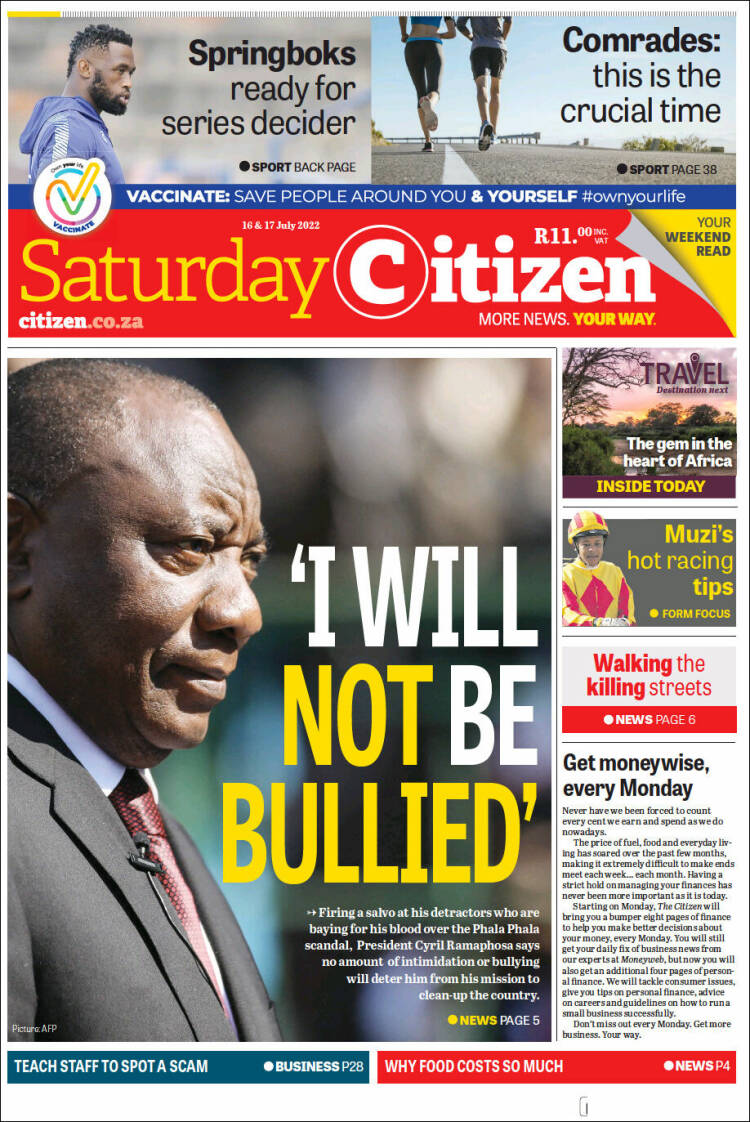 Portada de The Citizen (Sud&aacute;frica)