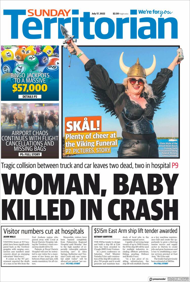 Portada de Northern Territory News (Australia)