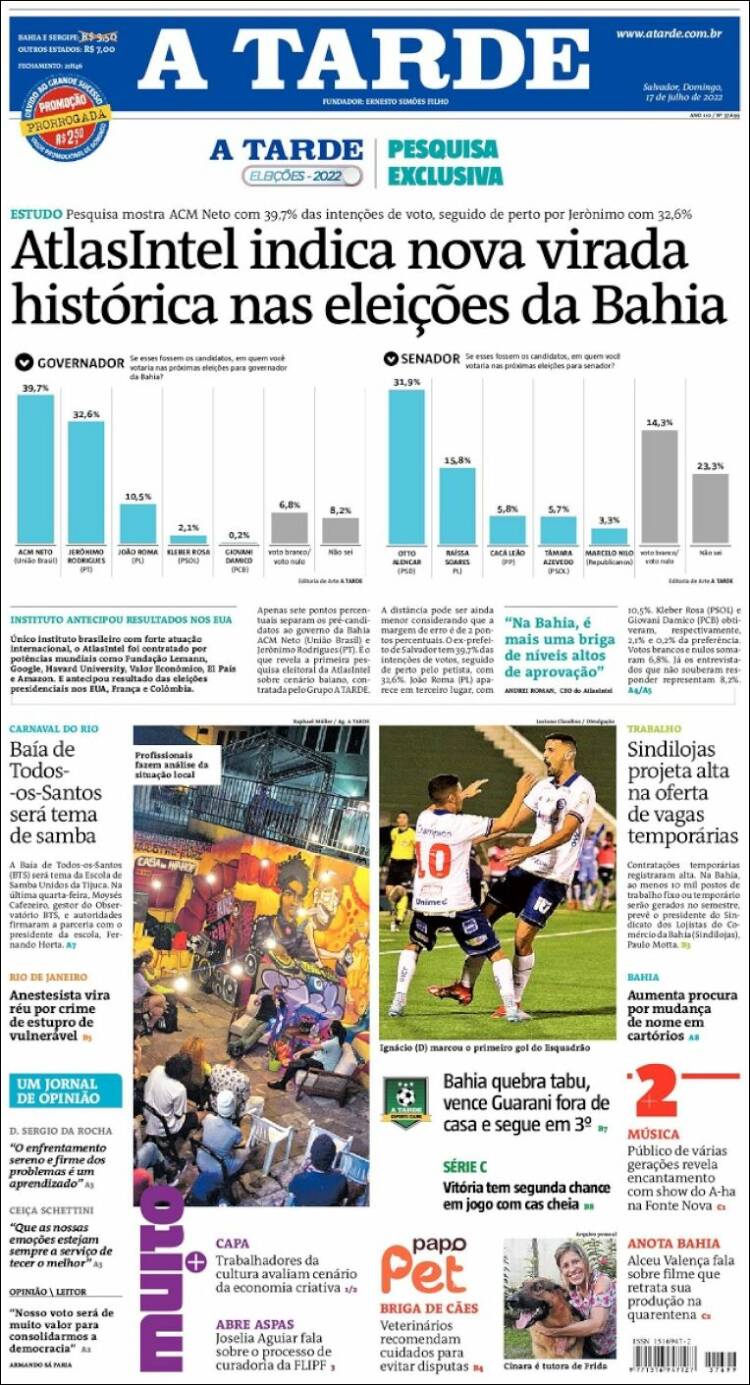 Portada de Diário A Tarde (Brasil)