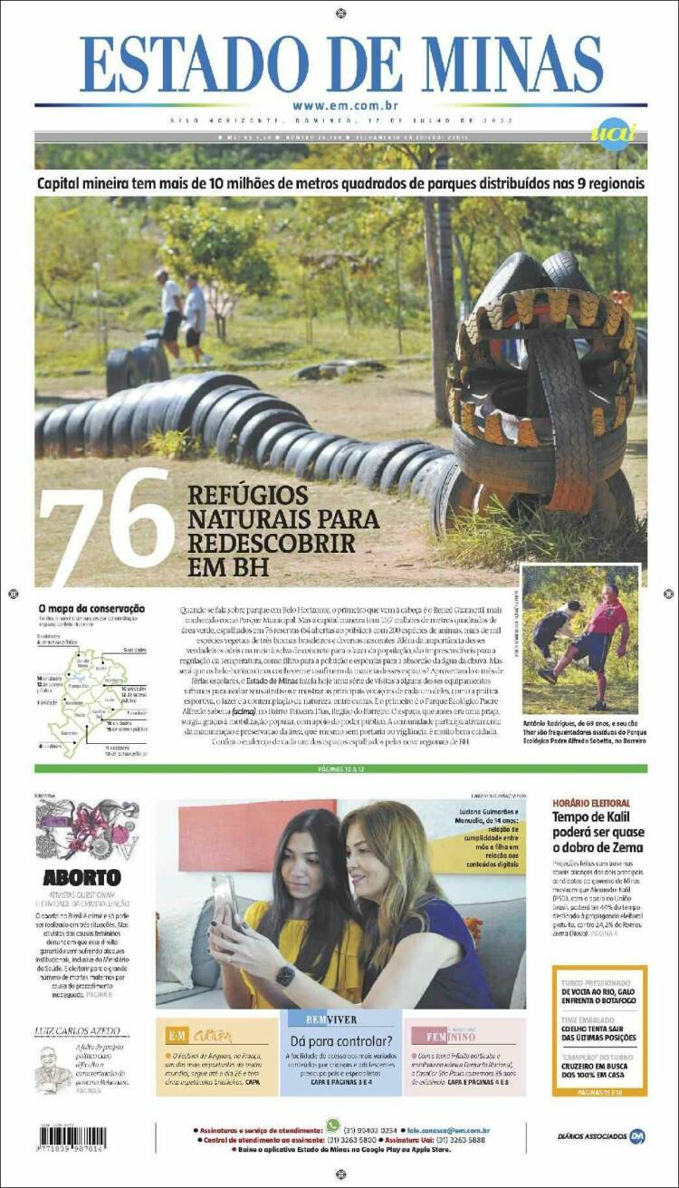 Portada de Jornal Estado de Minas (Brasil)