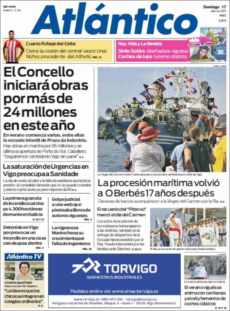 Portada de Atlántico Diario (España)