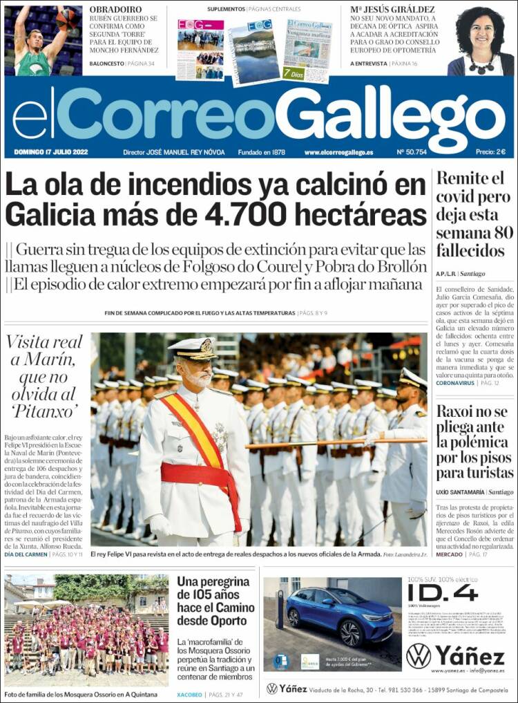 Portada de El Correo Gallego (España)
