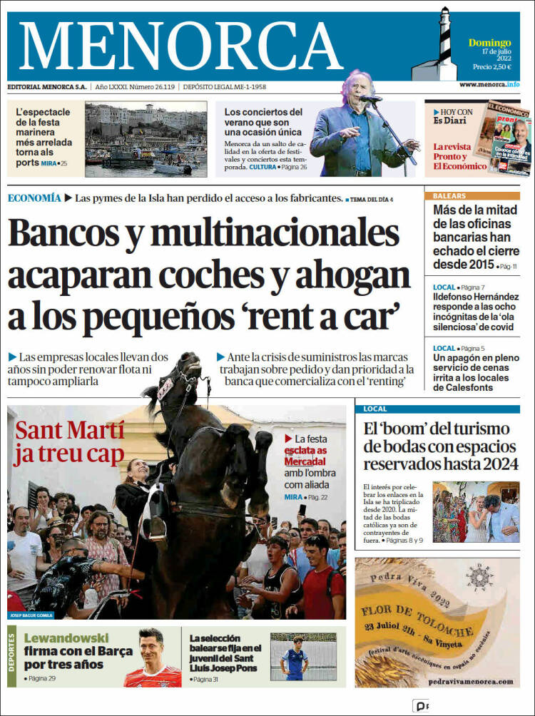 Portada de Menorca - Diario Insular (España)