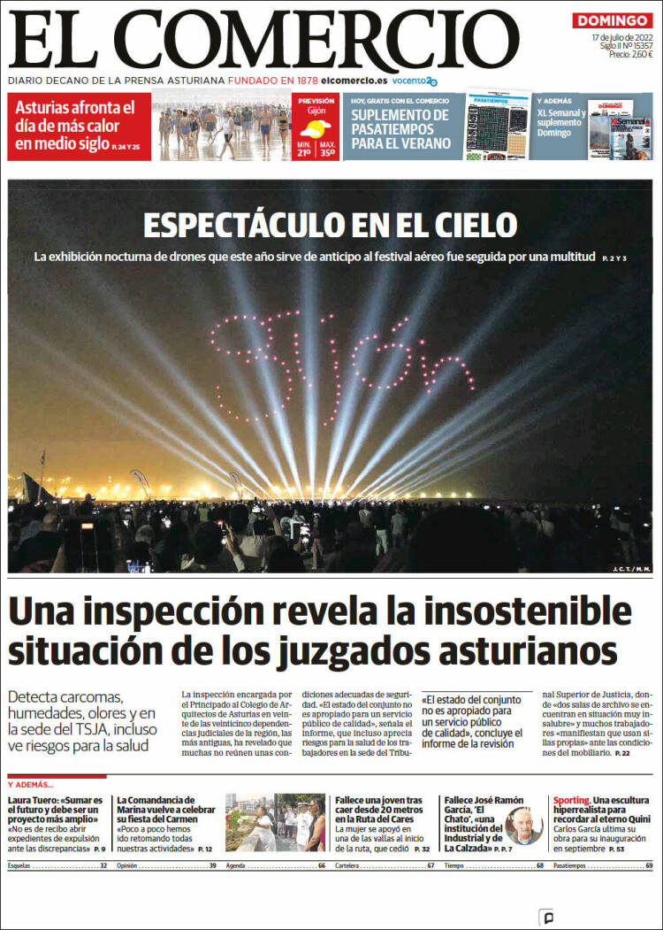 Portada de El Comercio - Gijón (España)