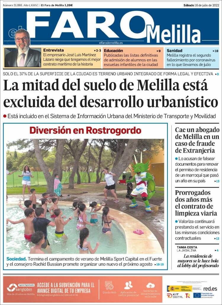 Portada de El Faro de Melilla (España)