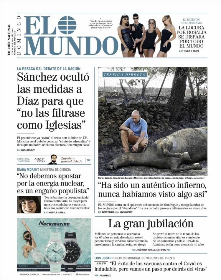 Portada de El Mundo (España)