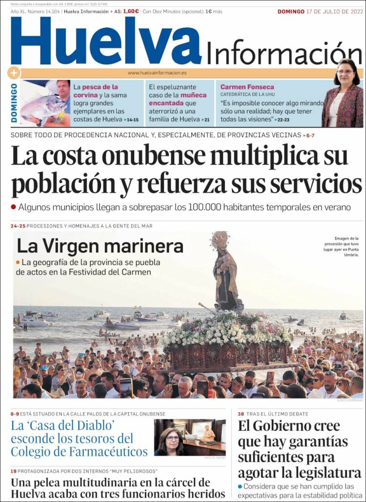 Portada de Huelva Información (España)