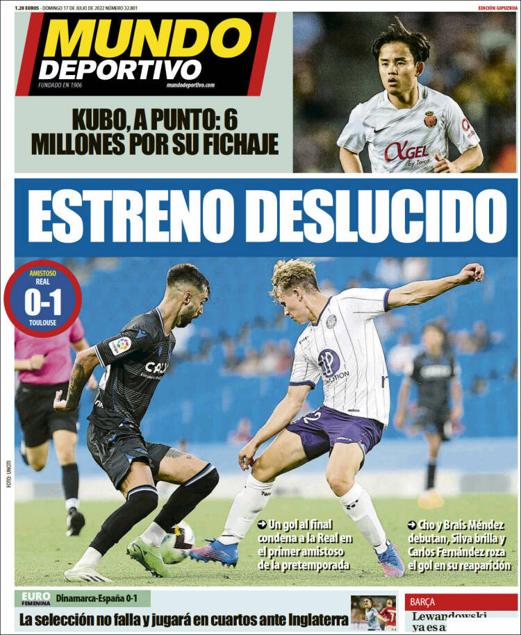 Portada de Mundo Deportivo Gipuzkoa (España)
