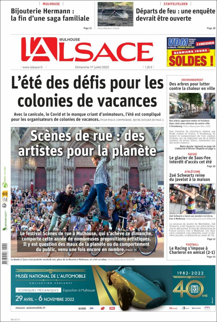 Portada de Journal L'Alsace (France)