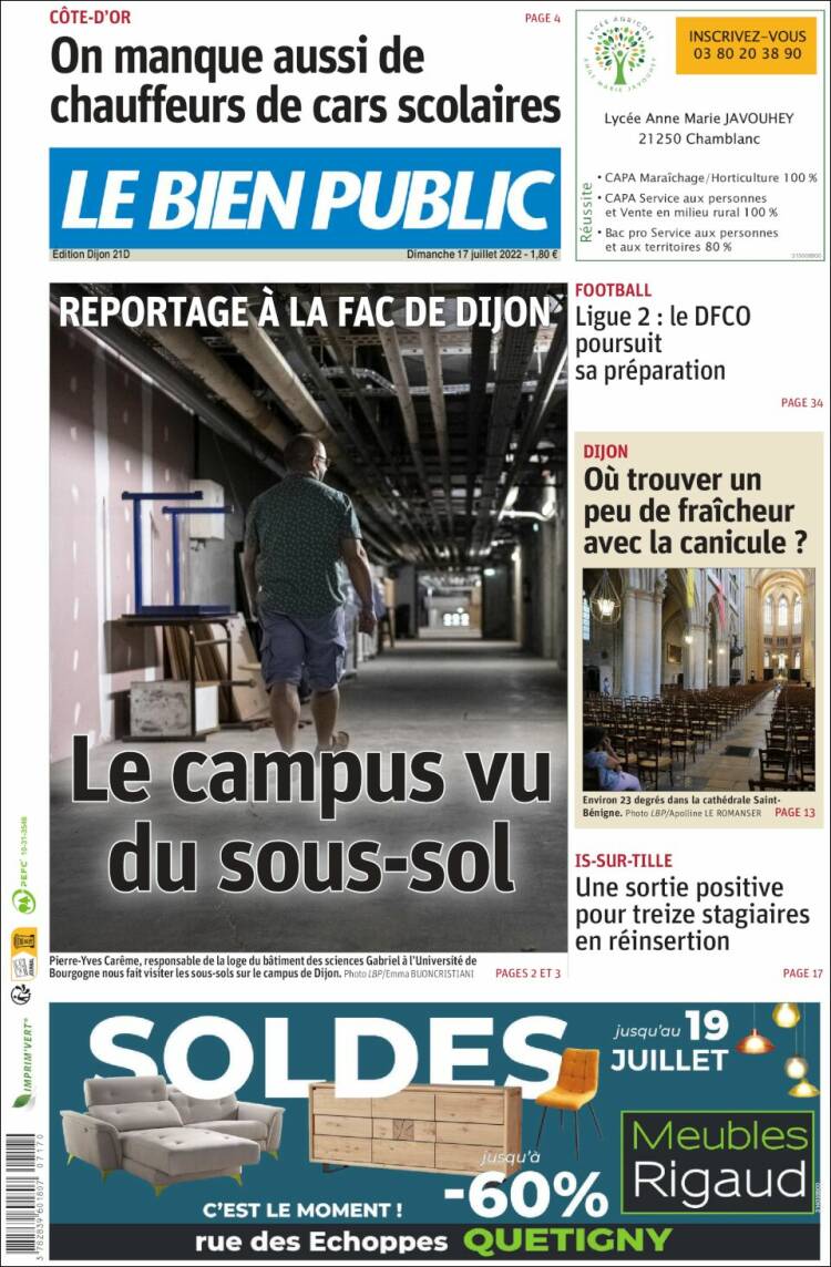 Portada de Le Bien Public (France)