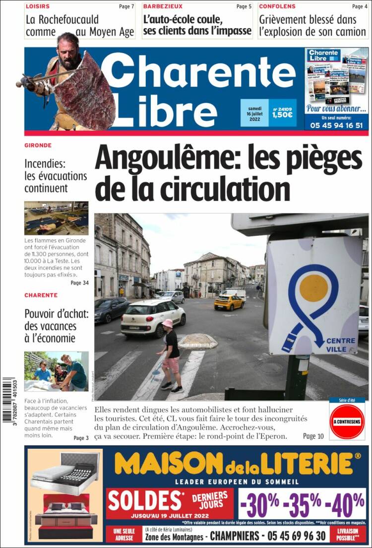 Portada de Charente Libre (France)