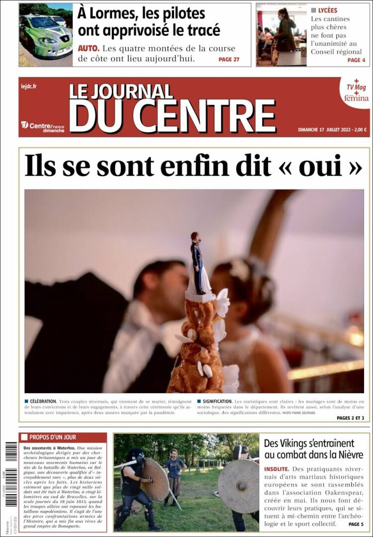 Portada de Le Journal du Centre (France)