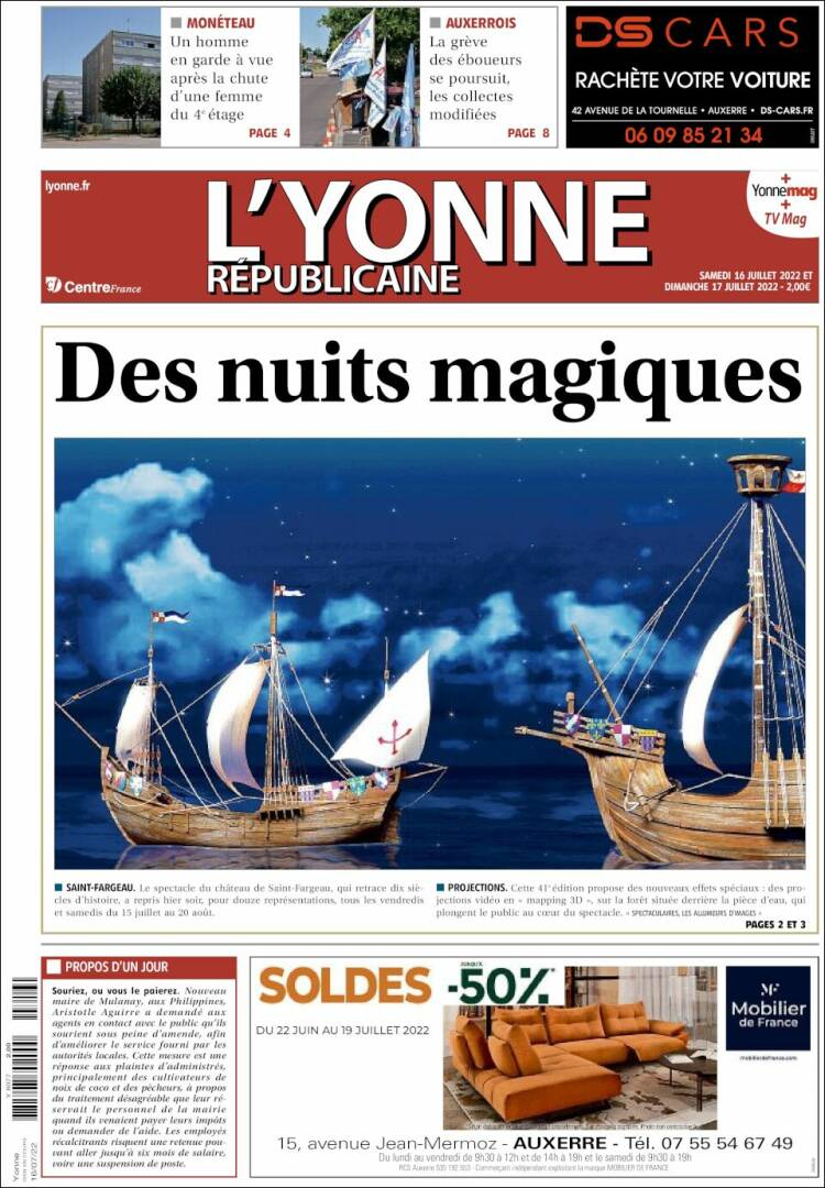 Portada de L'Yonne-Républicaine (France)