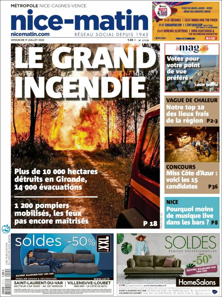 Portada de Nice-Matin (France)