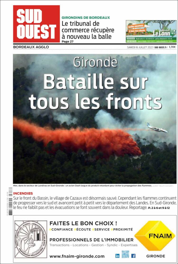 Portada de Sud Ouest (France)