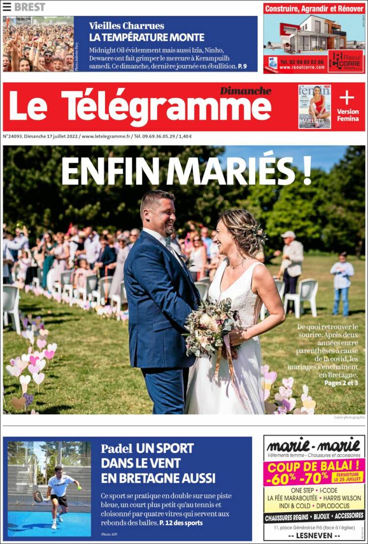 Portada de Télégramme (France)