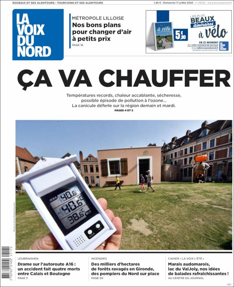 Portada de La Voix du Nord (France)