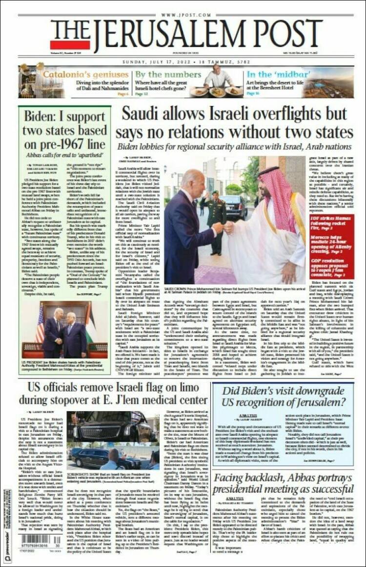Portada de The Jerusalem Post (Israel)