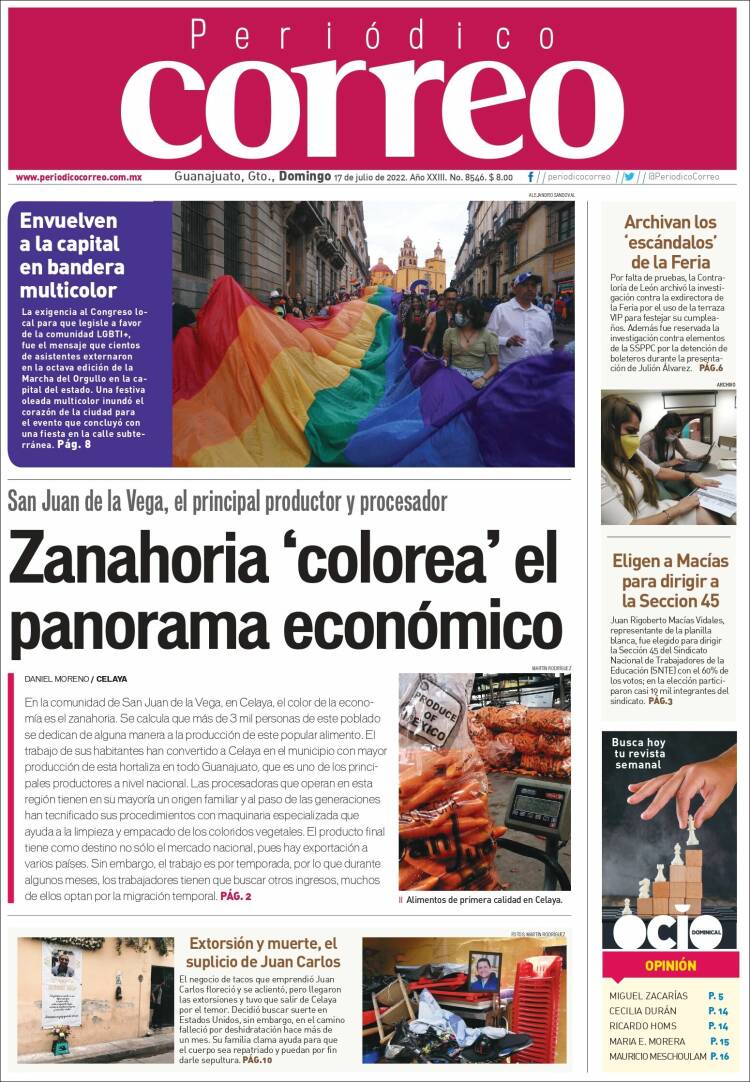 Portada de Correo - El diario del Estado de Guanajuato (México)