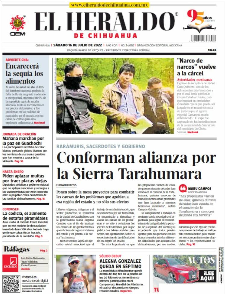 Periódico El Heraldo De Chihuahua México Periódicos De México Edición De Domingo 17 De