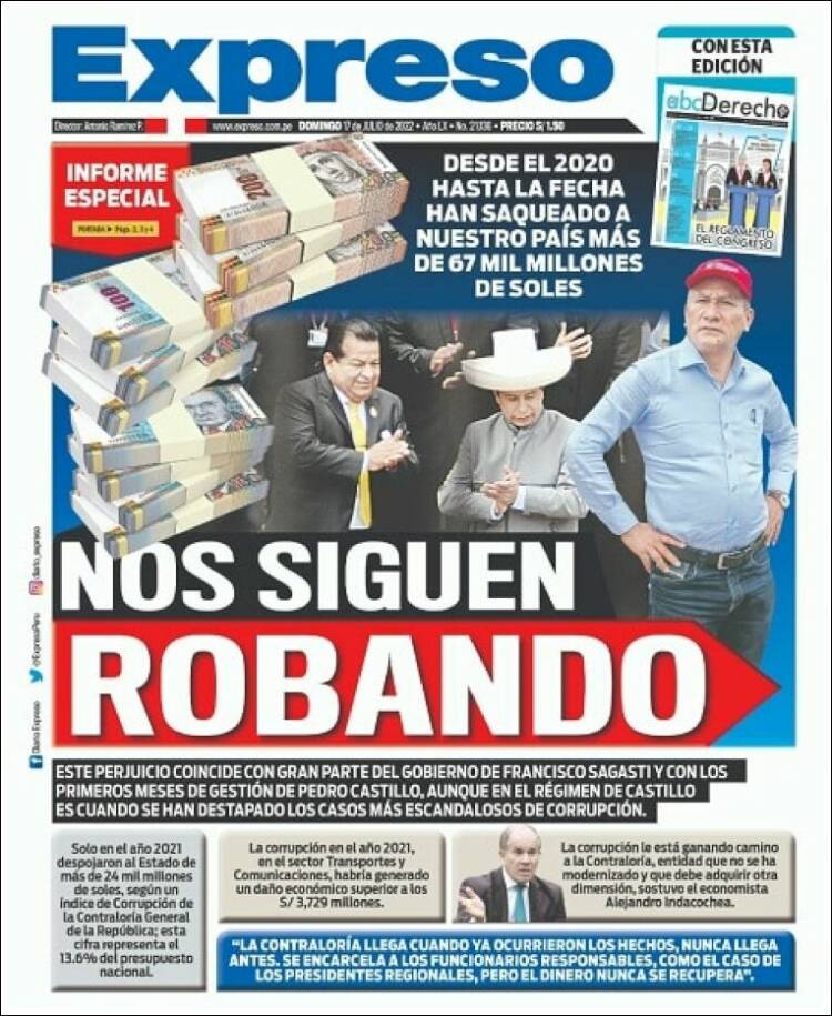 Portada de Expreso (Per&uacute;)