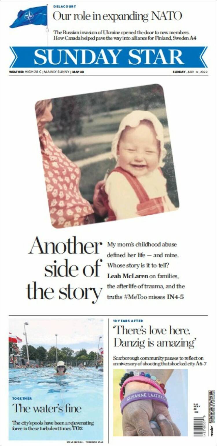 Portada de The Toronto Star (Canada)