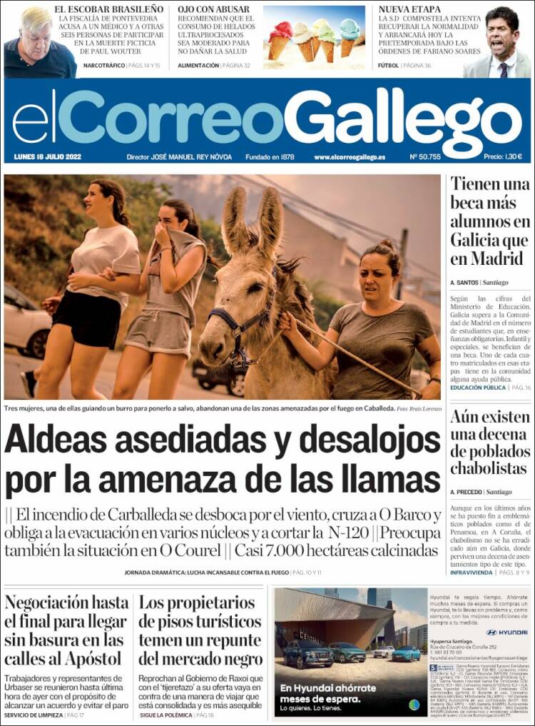 Portada de El Correo Gallego (España)