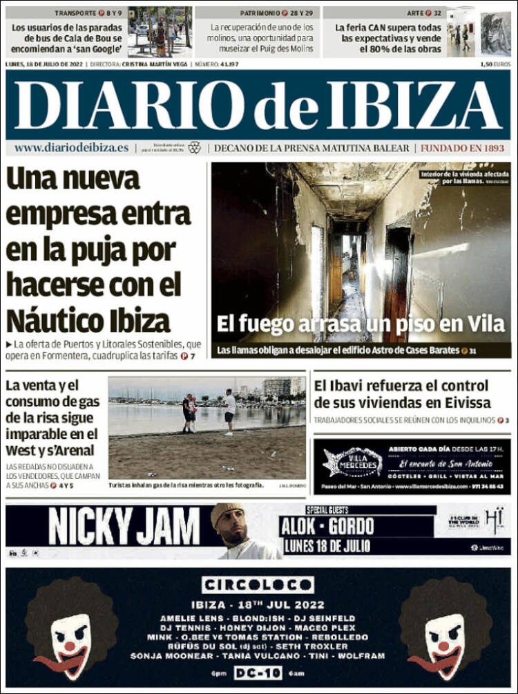 Portada de Diario de Ibiza (España)