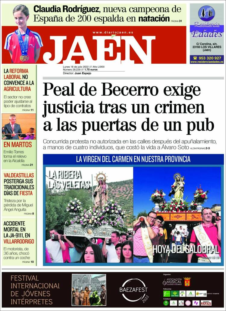 Portada de Diario Jaén (España)