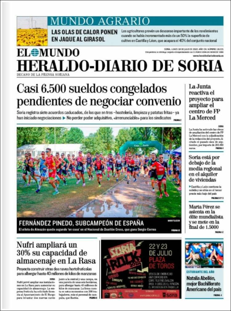 Portada de Diario de Soria (España)