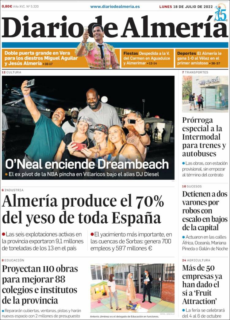 Portada de Diario de Almería (España)