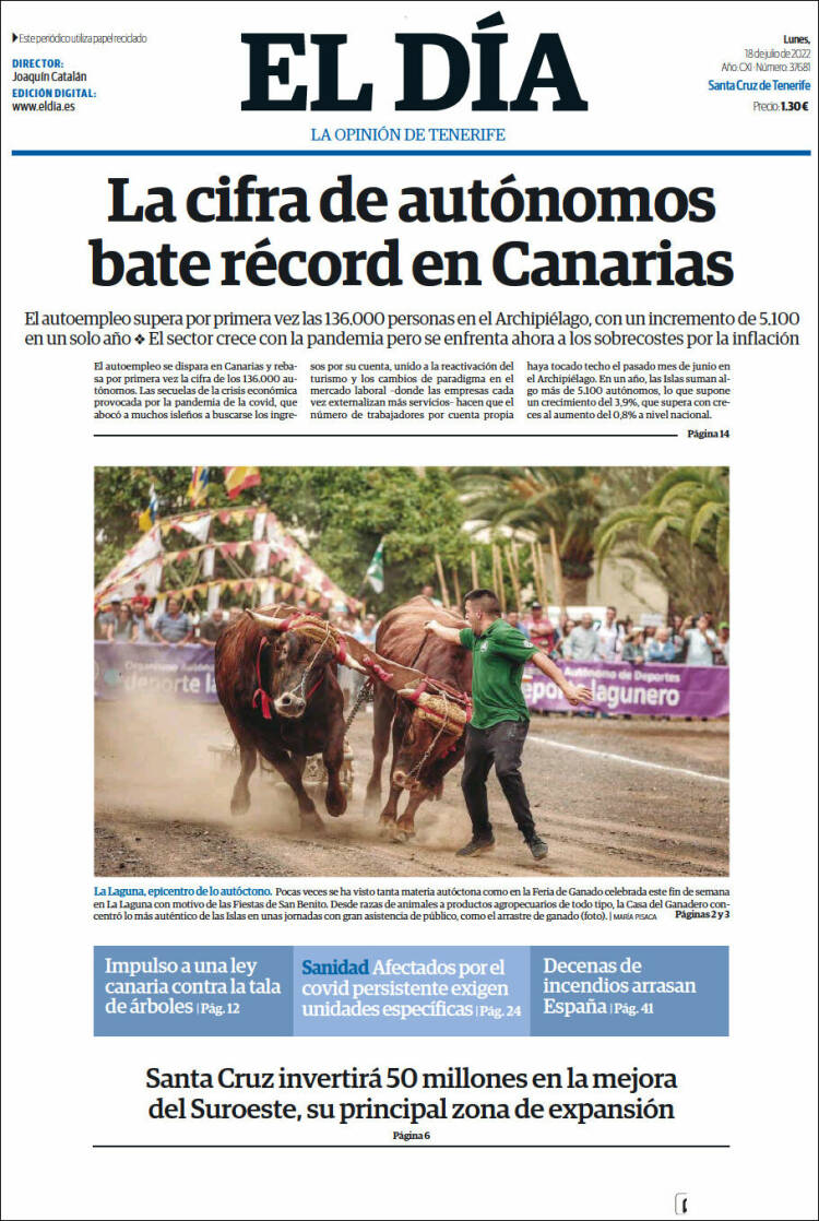 Portada de El Día (España)