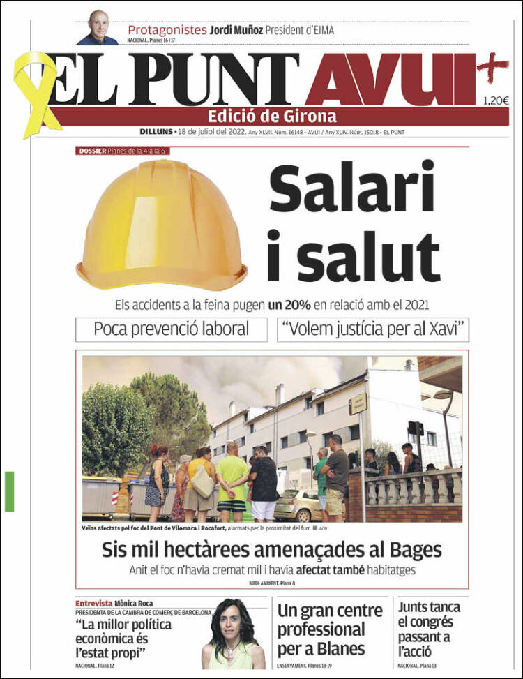 Portada de El Punt Avui - Girona (España)