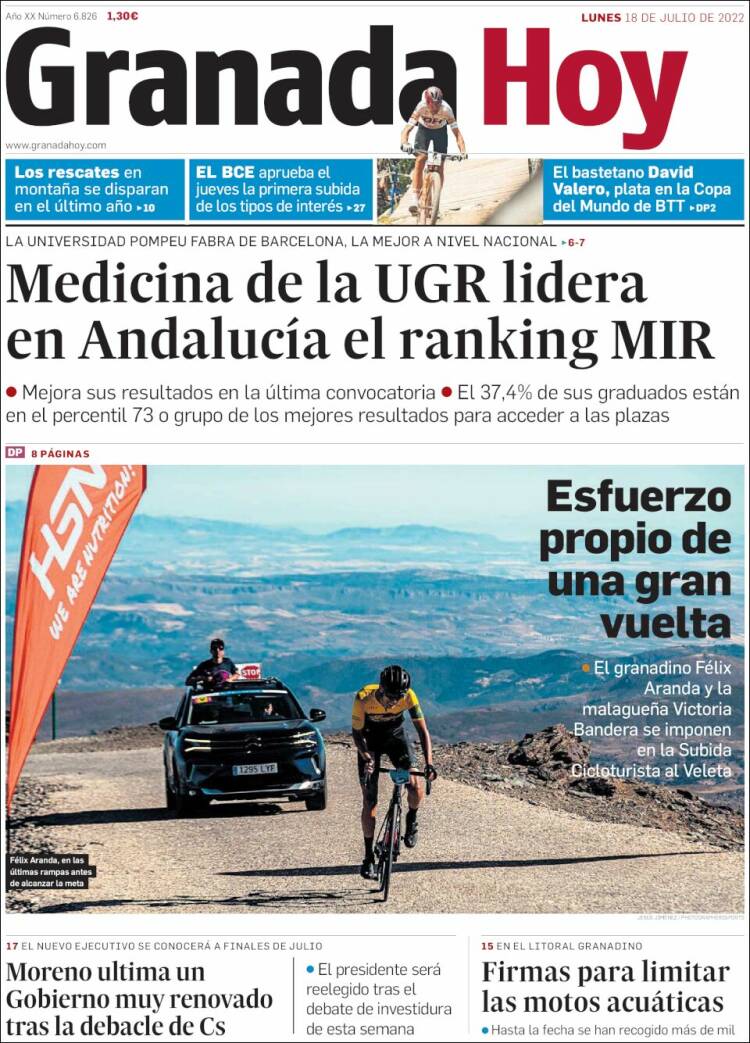 Portada de Granada Hoy (España)