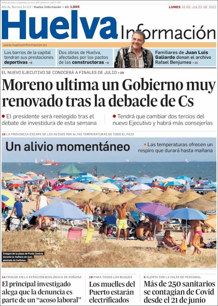 Portada de Huelva Información (España)