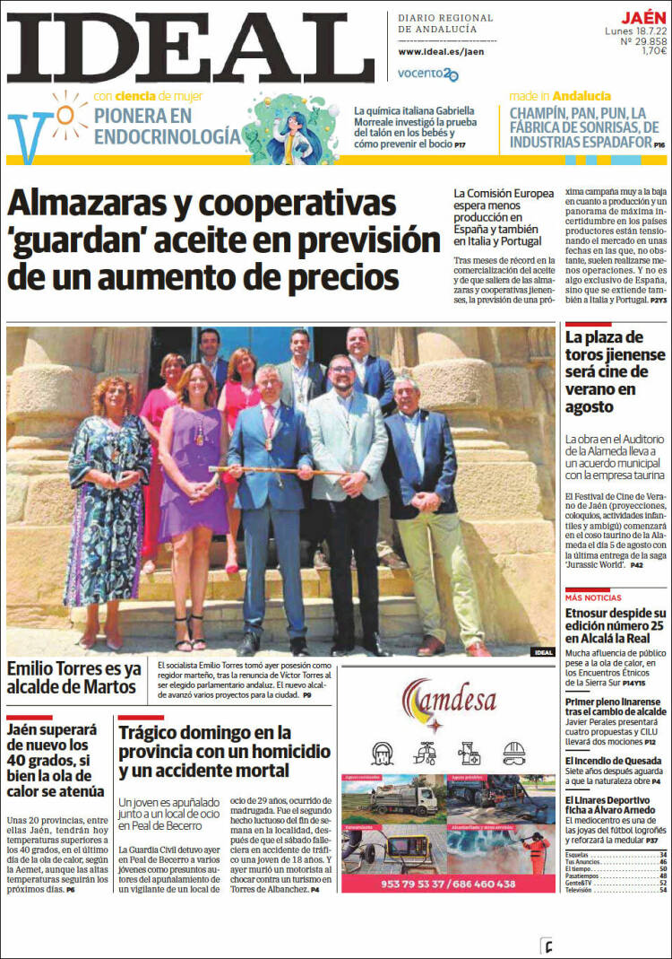 Portada de El Ideal de Jaén (España)