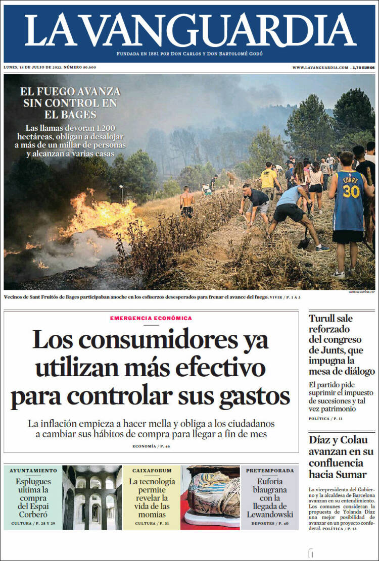 Portada de La Vanguardia (España)